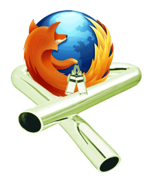 Firefox logo with tubular bells and whistles