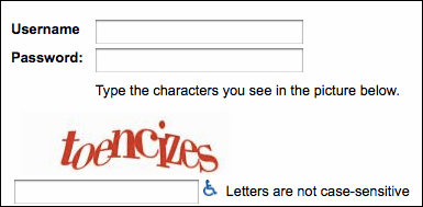 Example of a Web Form with a Captcha