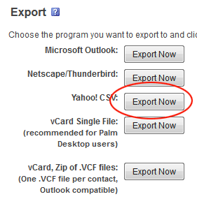 Webmail Data Export Options