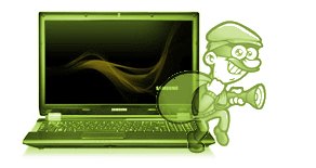 Another cartoon robber stealing away from laptop