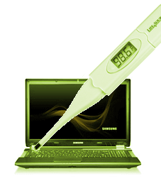 Laptop and Thermometer