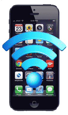 iPhone with wi-fi icon