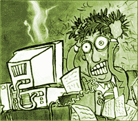 Cartoon of computer frustration